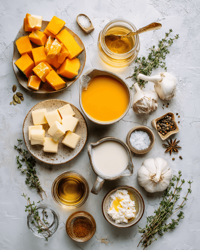 Ingredients for pumpkin donut holes including pumpkin puree, almond flour, eggs, cinnamon, and coconut sugar