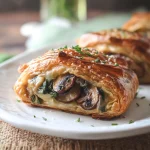 Cheesy Mushroom Spinach Puff Pastry
