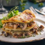 Chicken and mushroom pancakes recipe