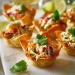 Thai Chicken Salad Wonton Cups