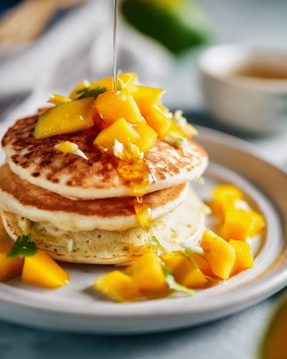 COCONUT AND MANGO PANCAKES