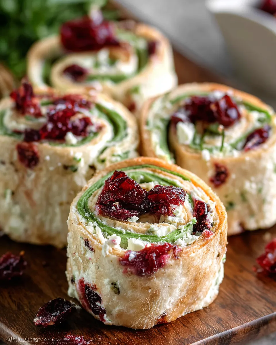 CRANBERRY AND FETA PINWHEELS