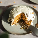 Carrot Cake Pancakes with Vanilla Frosting