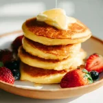 Cornbread Pancakes with Honey Butter Syrup