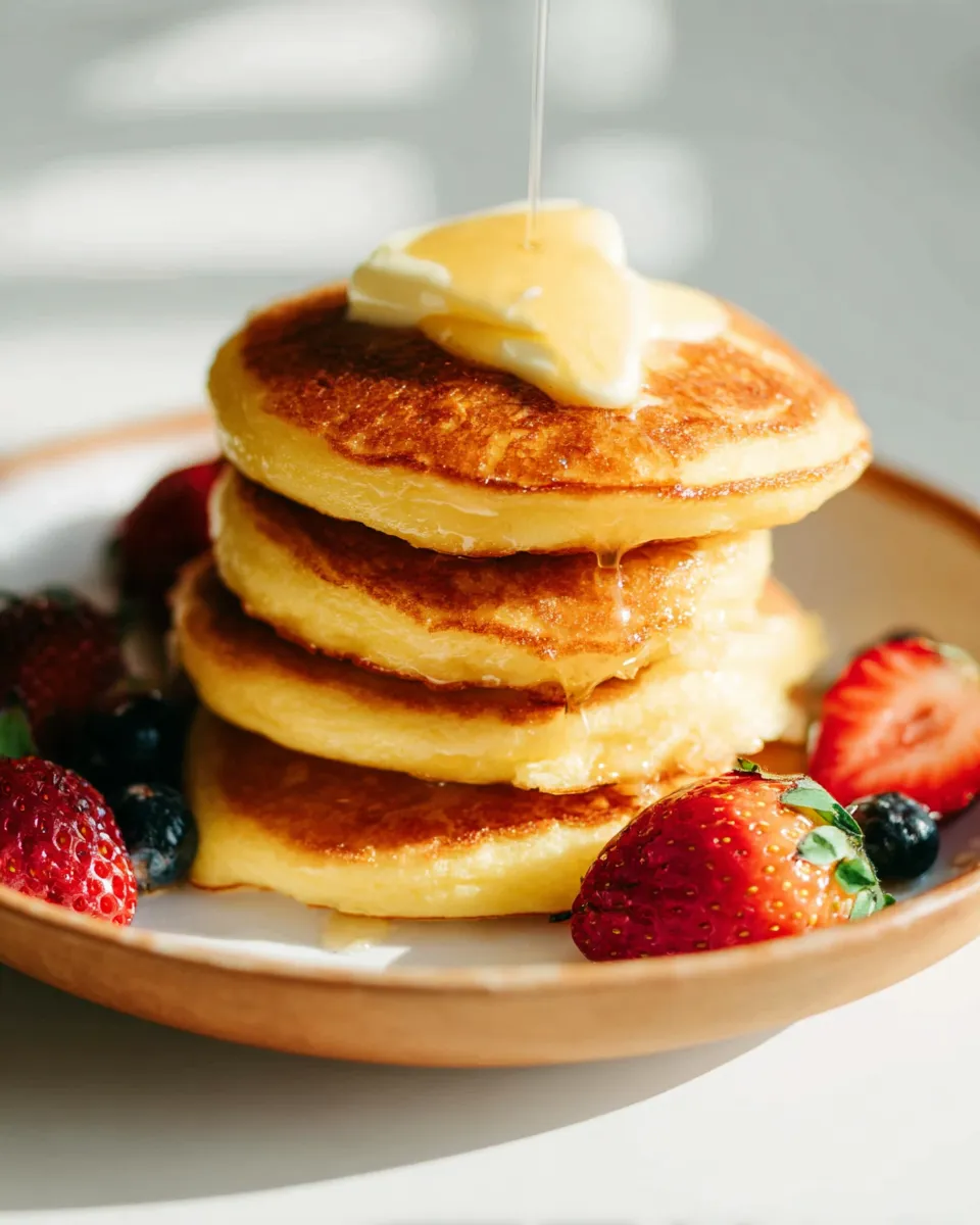 Cornbread Pancakes with Honey Butter Syrup