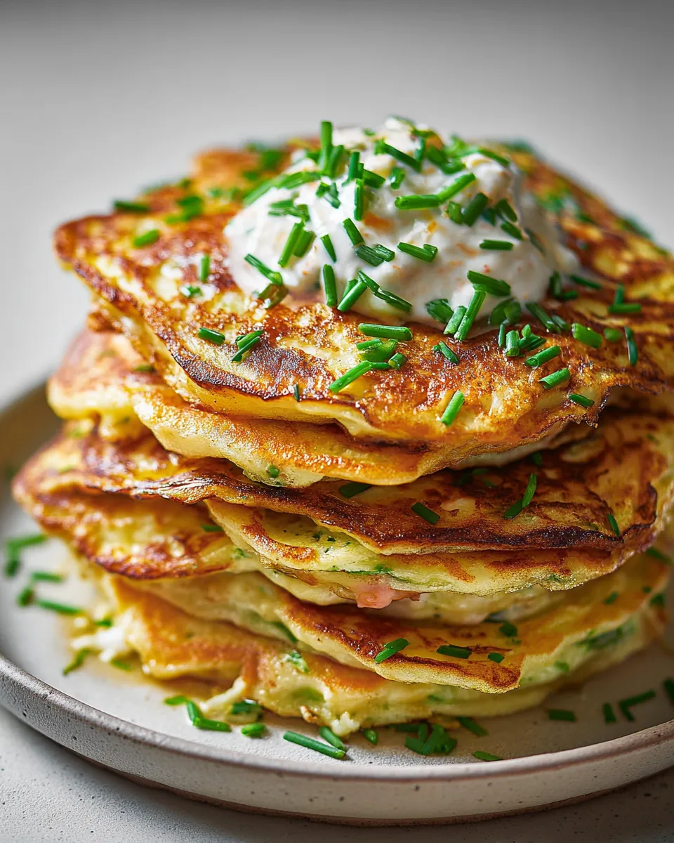 Cottage cheese and chive pancakes