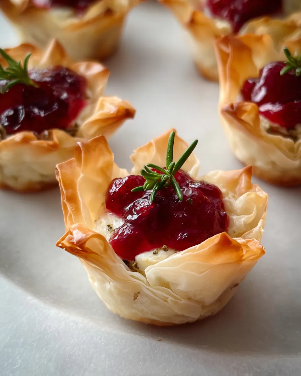 Cranberry Brie Phyllo Bites