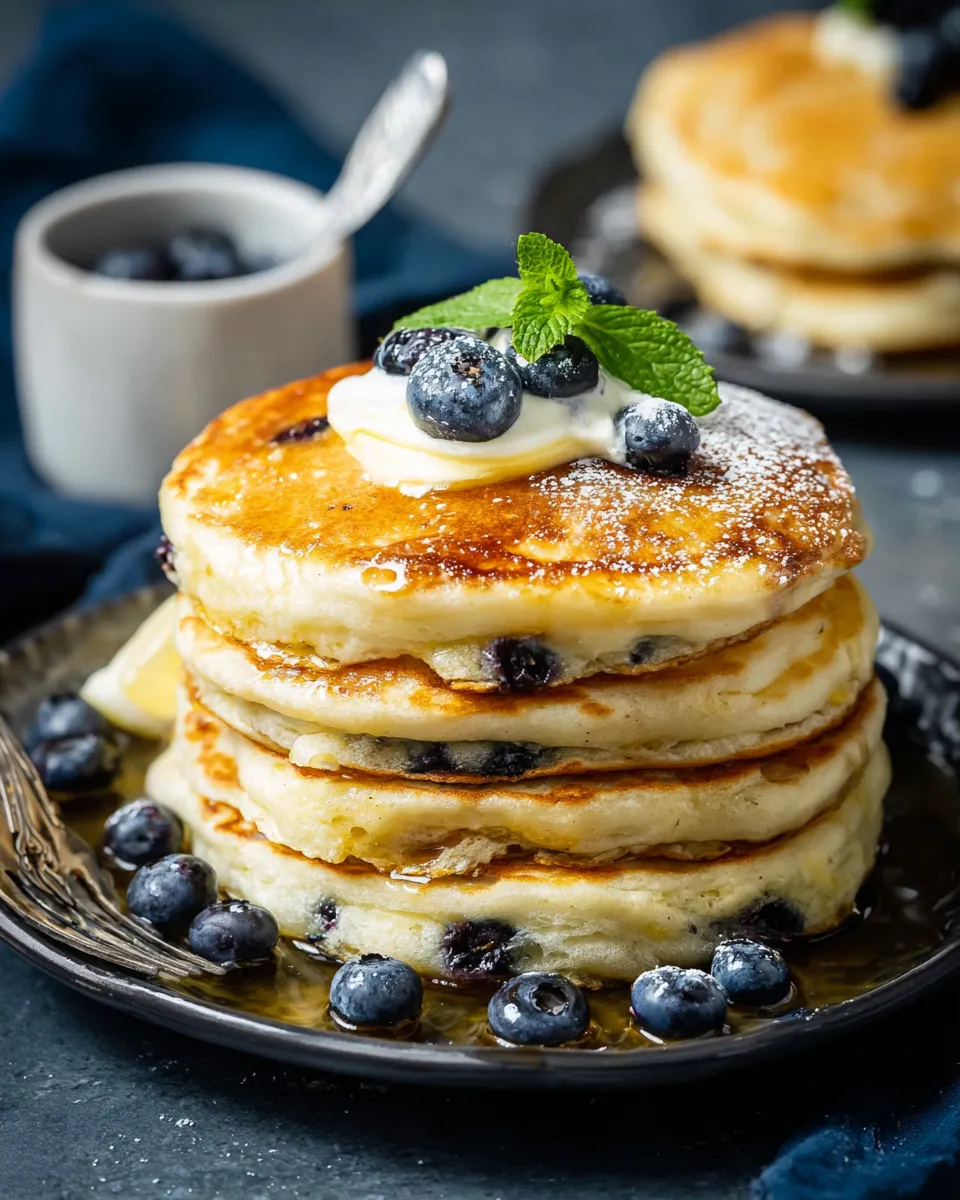 Lemon Blueberry Ricotta Pancakes