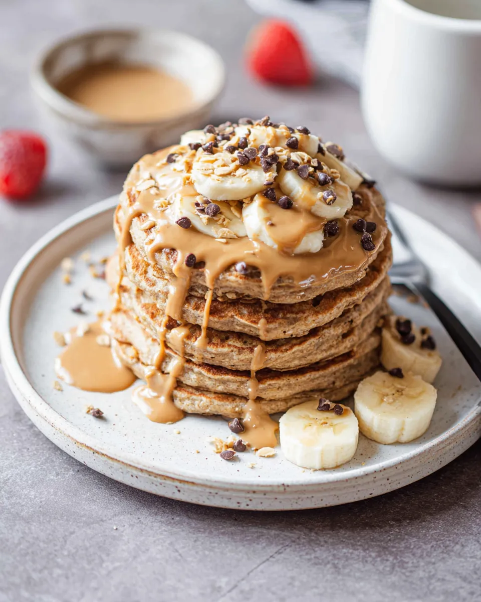 PEANUT BUTTER OATMEAL PANCAKES
