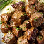 SLOW COOKER GARLIC BUTTER STEAK BITES
