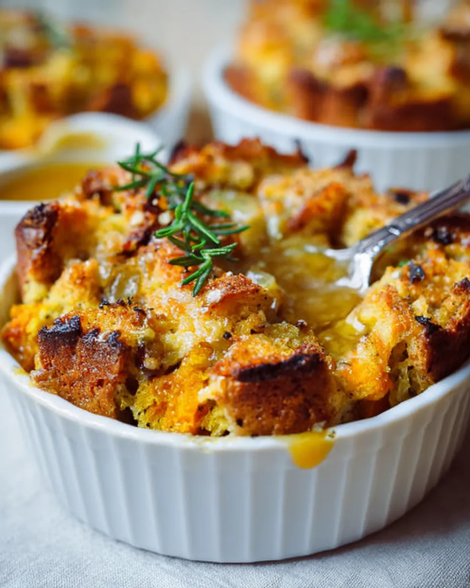 Savory Pumpkin Bread Pudding