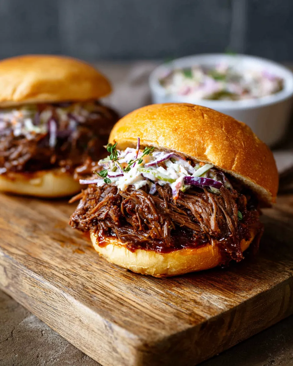 Slow Cooker BBQ Beef Sandwiches
