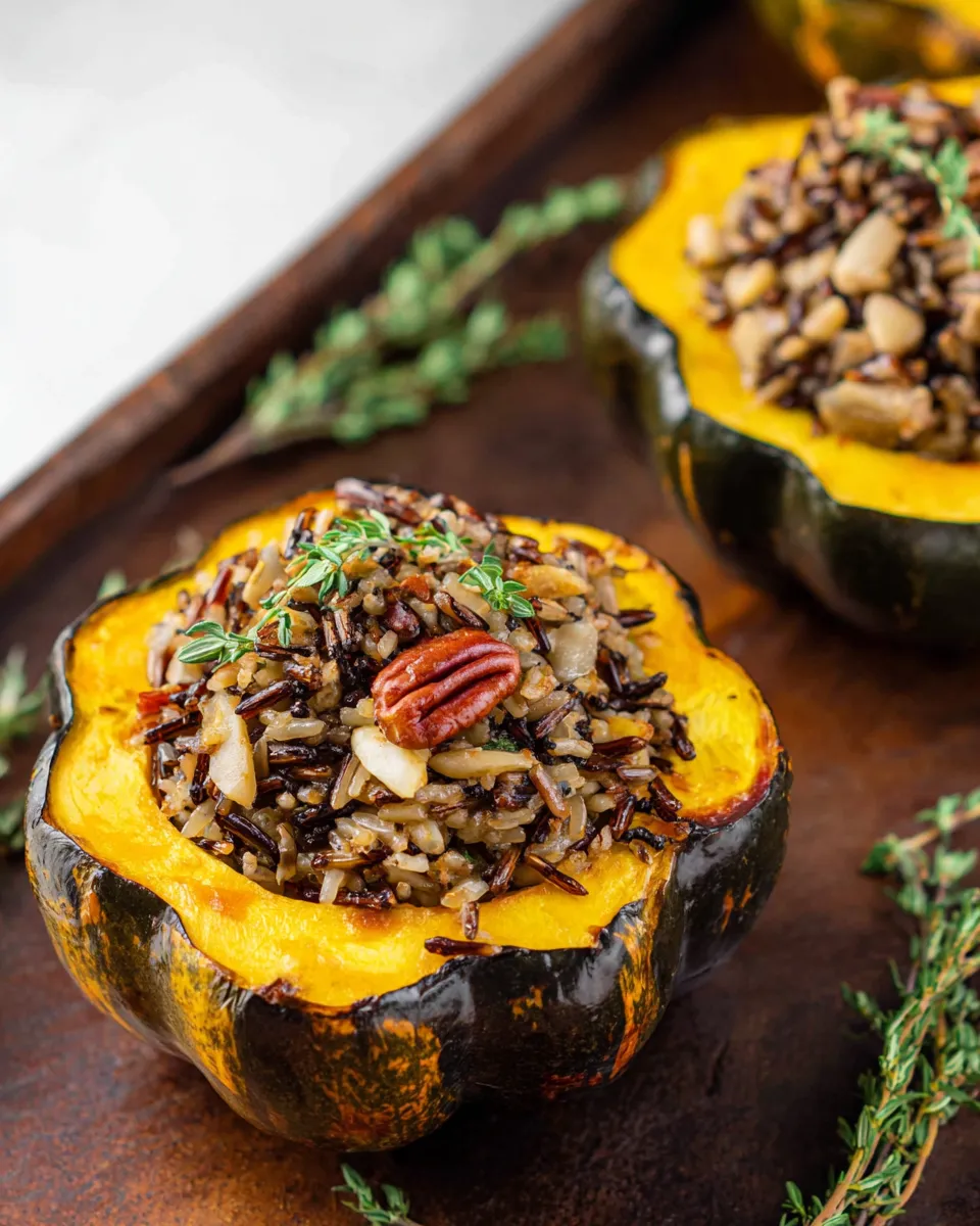 Wild Rice Stuffed Acorn Squash
