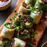 20 Minute Thai Basil Beef Rolls.