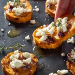 Baked Sweet Potato Rounds with Goat Cheese & Honey