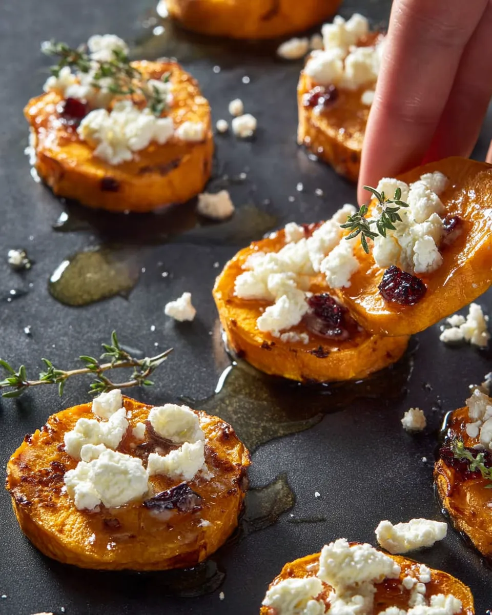 Baked Sweet Potato Rounds with Goat Cheese & Honey