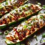 Barbecue Chicken Zucchini Boats