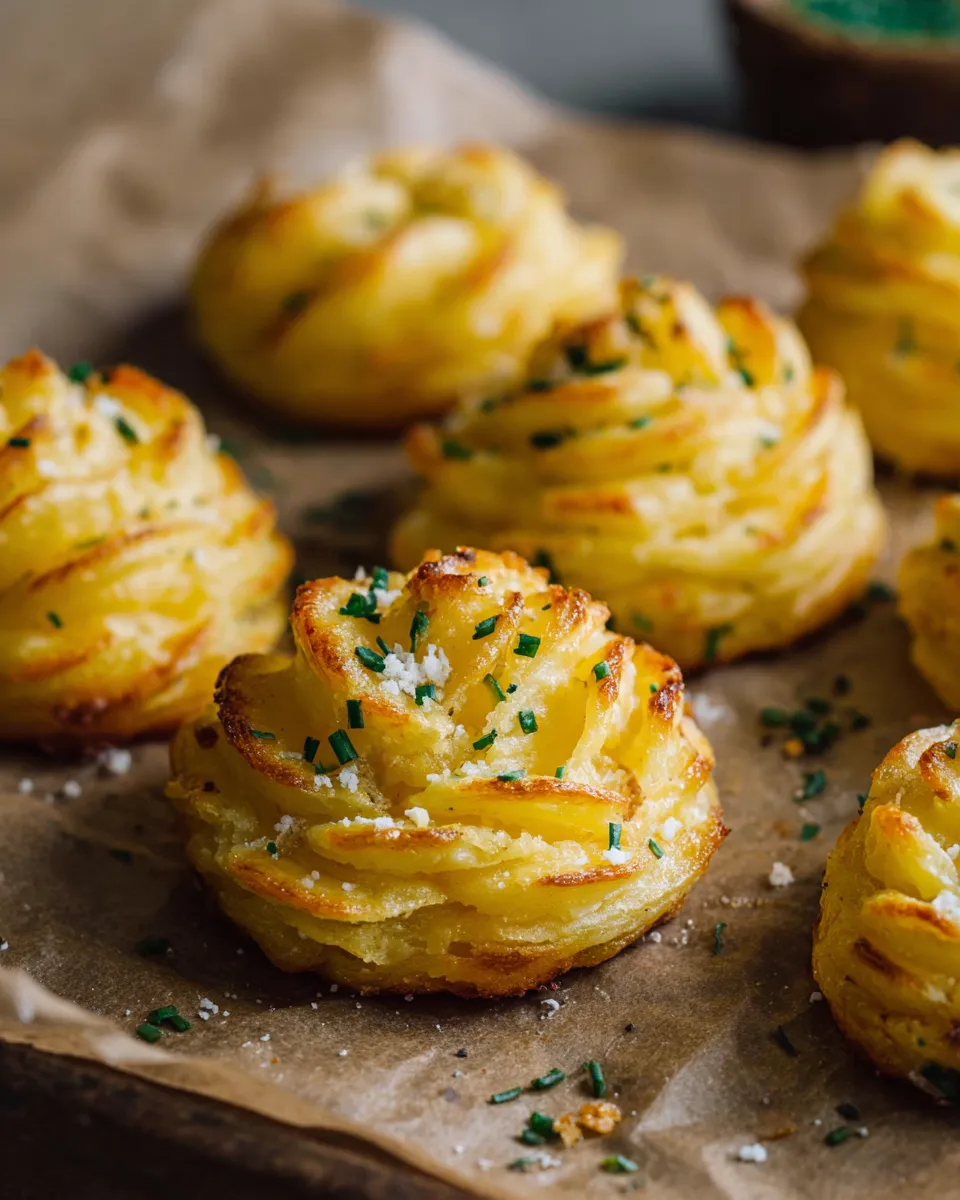 Cheesy Garlic Duchess Potatoes