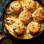 Chicken Pot Pie with Cheddar Bay Biscuits