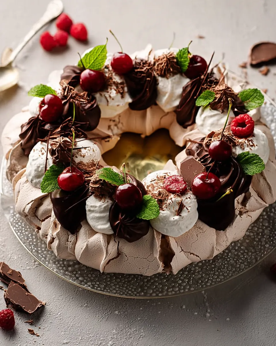 CHOCOLATE PAVLOVA WREATH