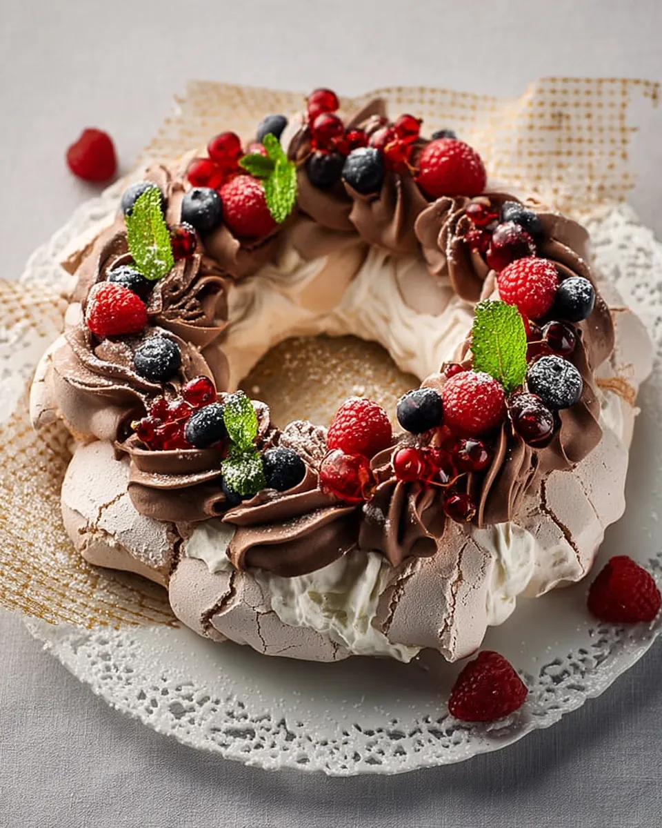 CHOCOLATE PAVLOVA WREATH