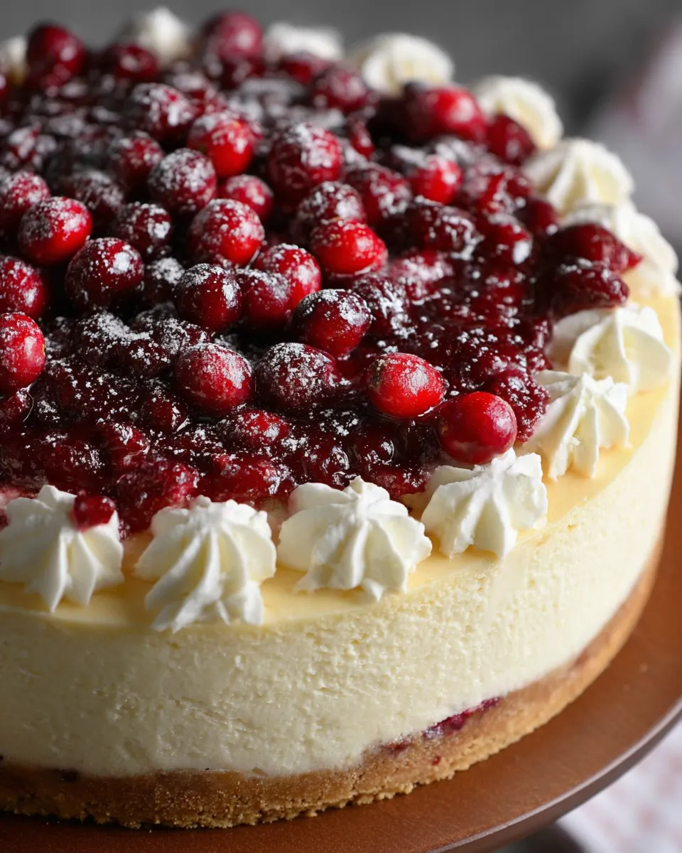 Cranberry Jam White Chocolate Mousse Cheesecake