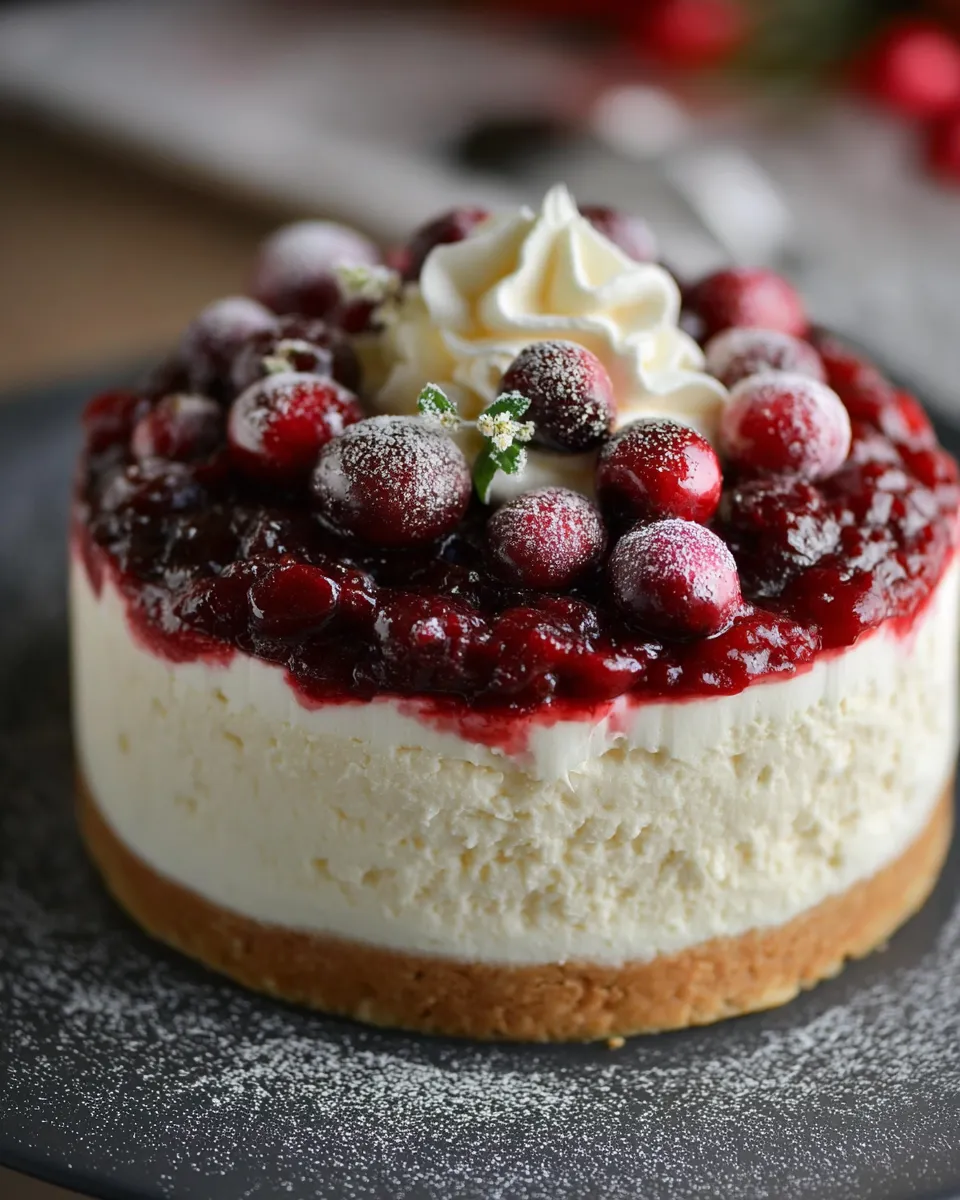 Cranberry Jam White Chocolate Mousse Cheesecake