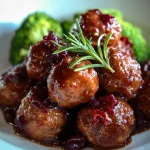 Crockpot Turkey Cranberry Meatballs