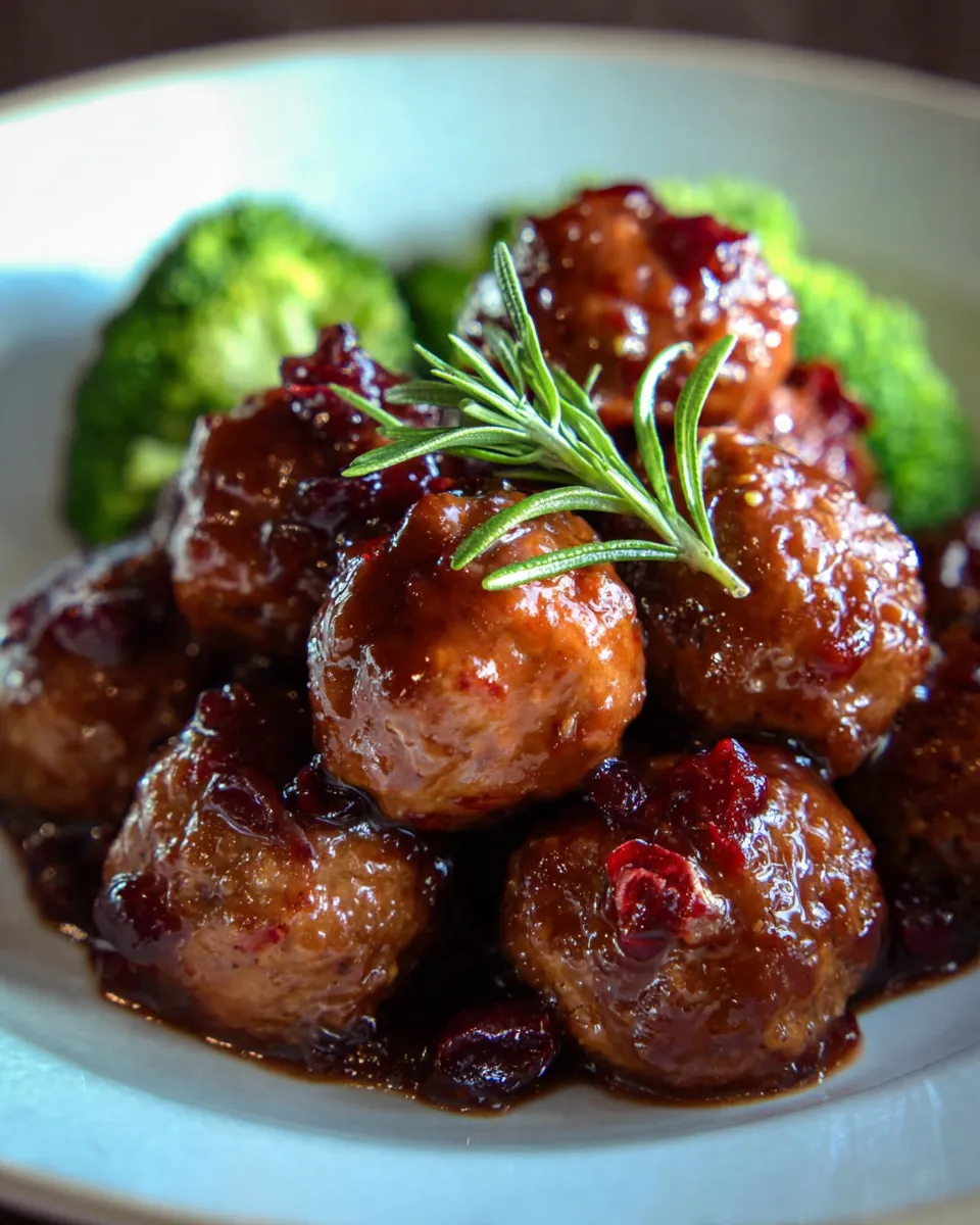 Crockpot Turkey Cranberry Meatballs