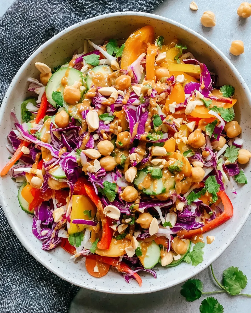 Crunchy Thai Chickpea Salad with Peanut Sauce Recipe