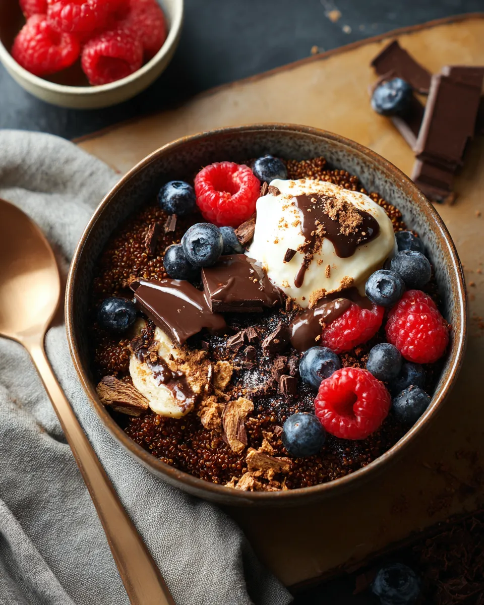 Dark Chocolate Quinoa Breakfast Bowl