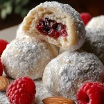 Easy Raspberry Filled Almond Snowball Cookies