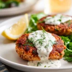 Easy Salmon Patties With Creamy Lemon-Garlic Sauce