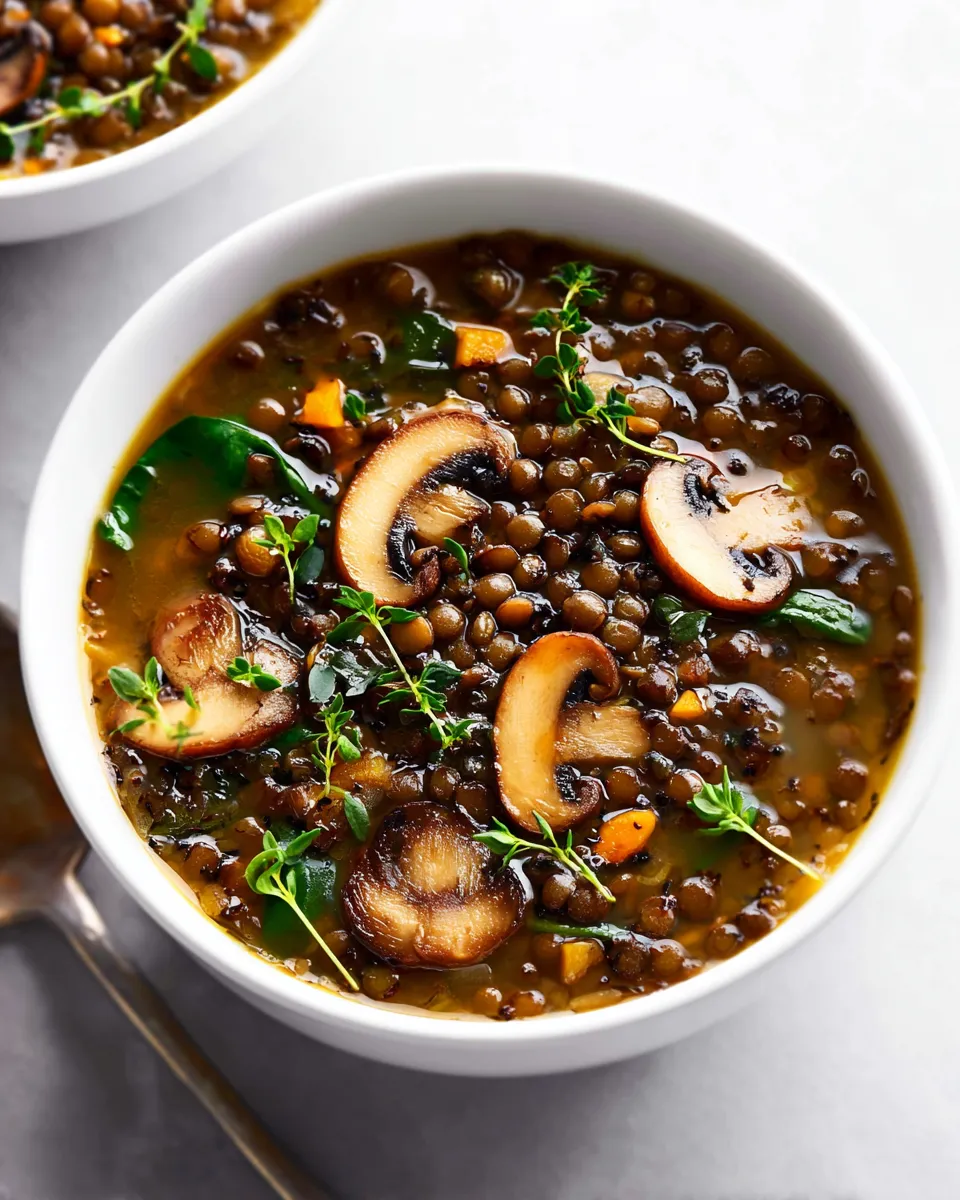 French Lentil and Mushroom Soup