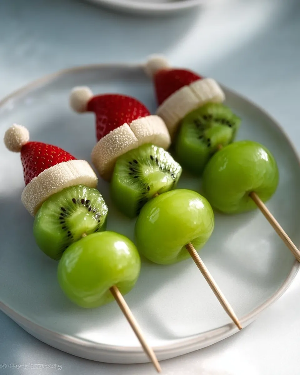 Grinch Fruit Kabobs