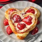 Heart Shaped Strawberry Cheese Danish for Valentine’s Day