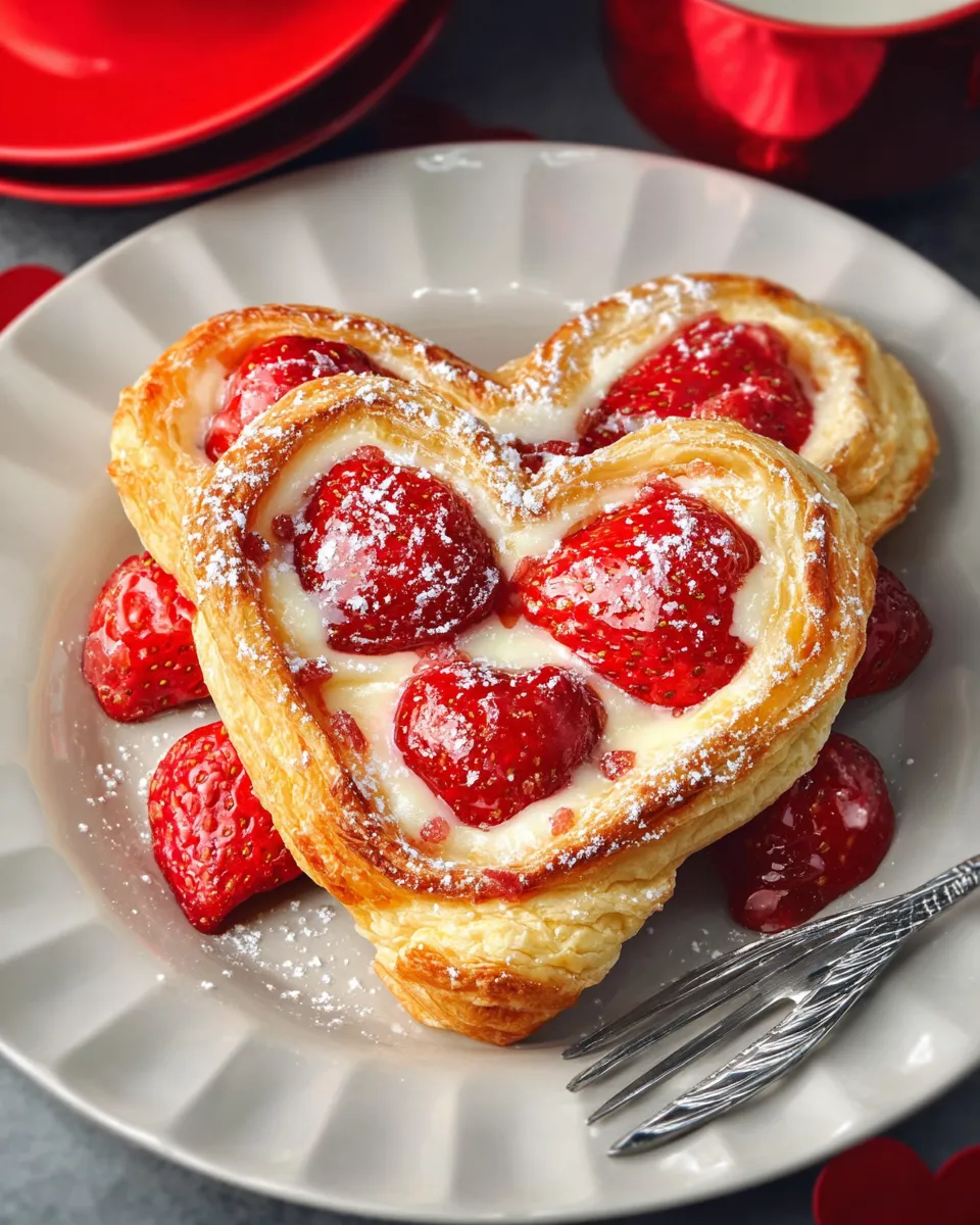 Heart Shaped Strawberry Cheese Danish for Valentine’s Day