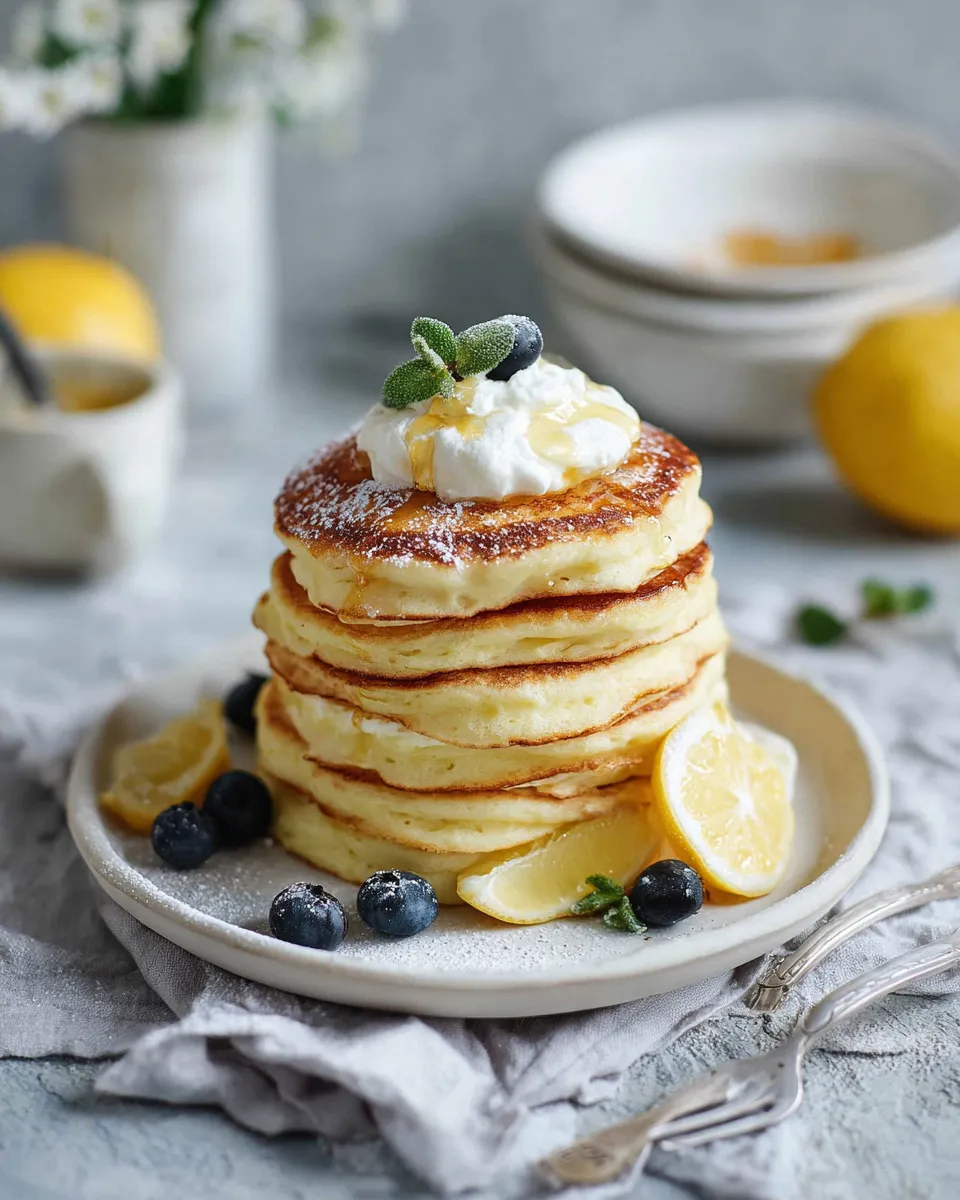 LEMON MASCARPONE PANCAKES