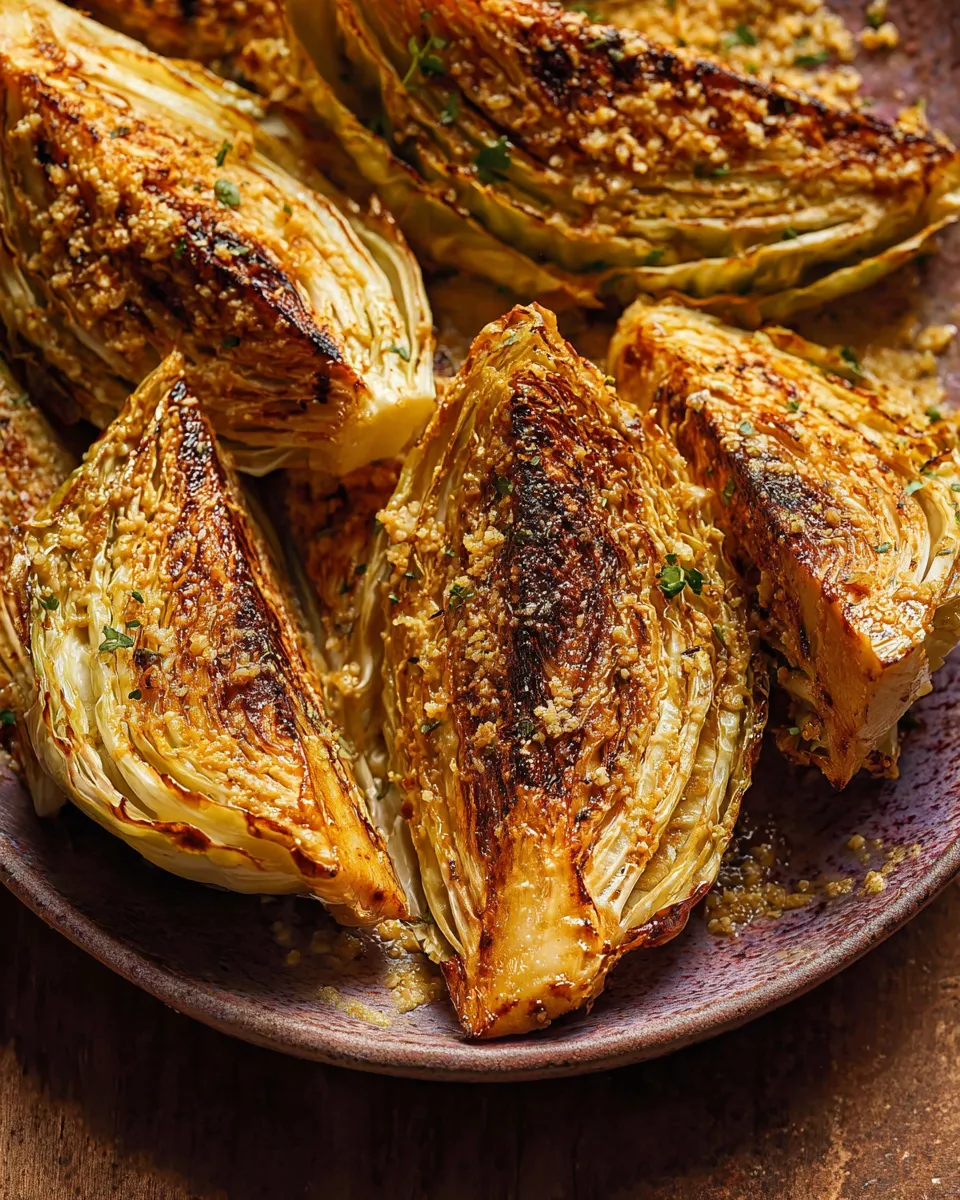 Miso Butter Roasted Cabbage Wedges