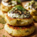 Mushroom Stuffed Potato Cakes