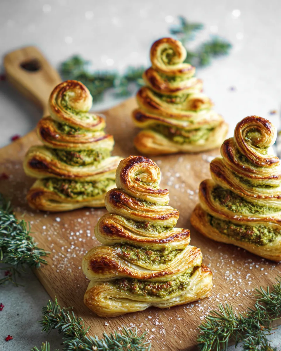 Pesto Puff Pastry Christmas Trees