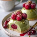 Pistachio and Raspberry Cheesecake Domes Recipe