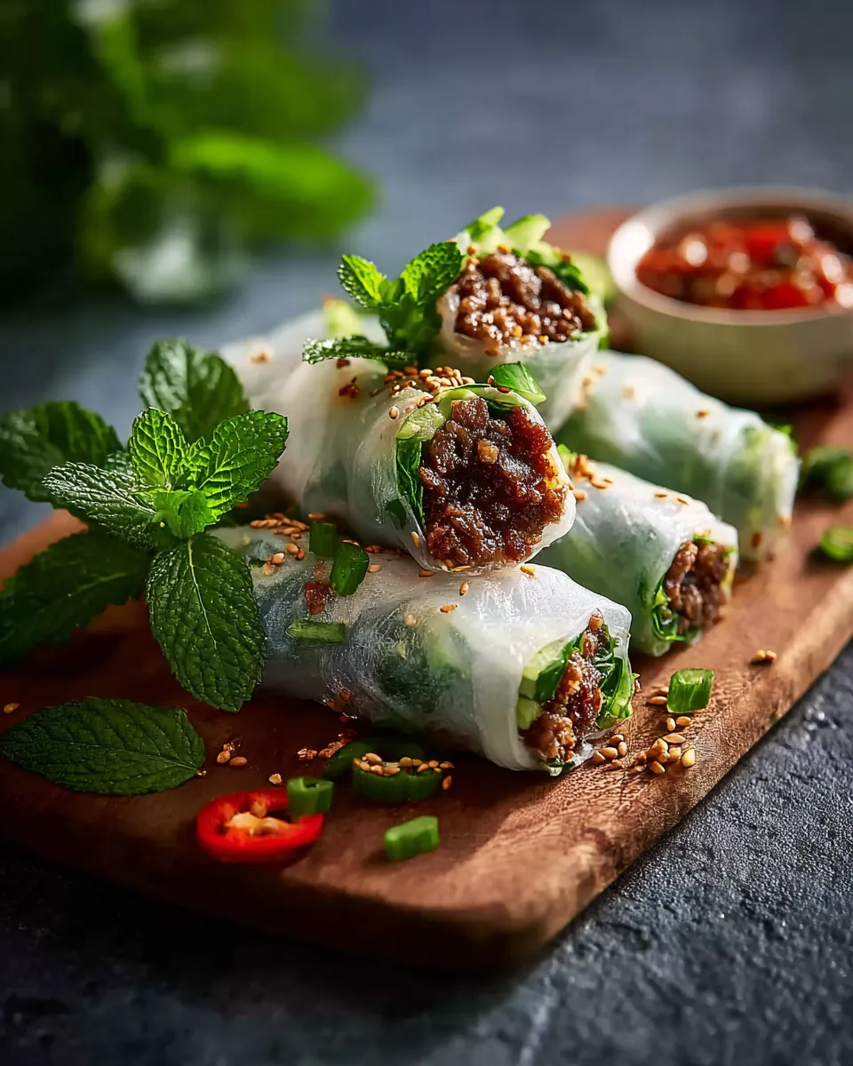 Thai Basil Beef Rolls
