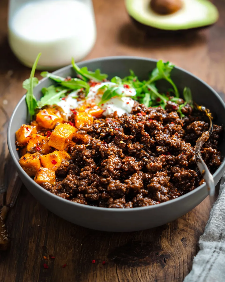 Viral Hot Honey Ground Beef Bowls