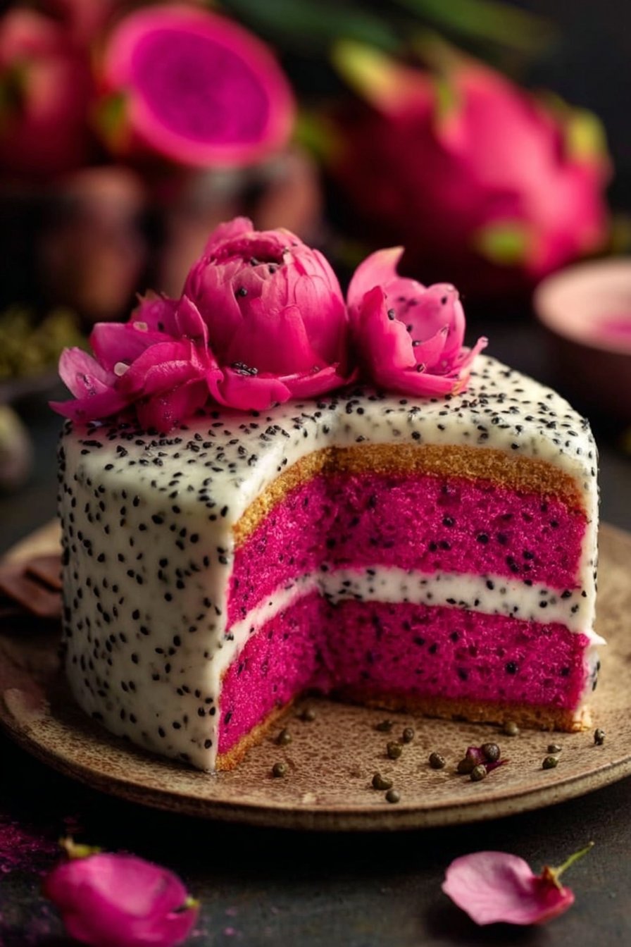 Pink Dragon Fruit Cake