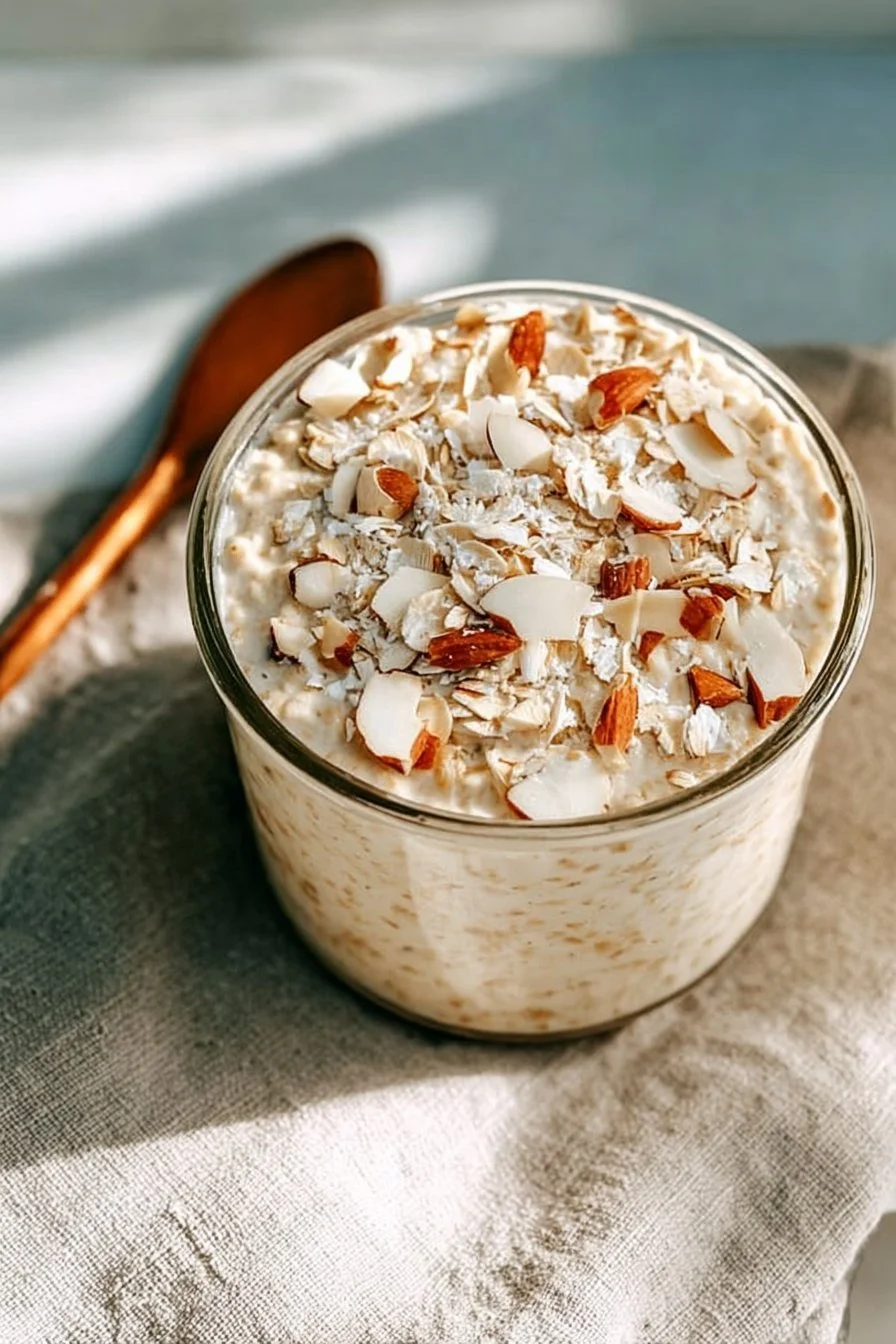 Delicious Almond Croissant Overnight Oats with 40g protein