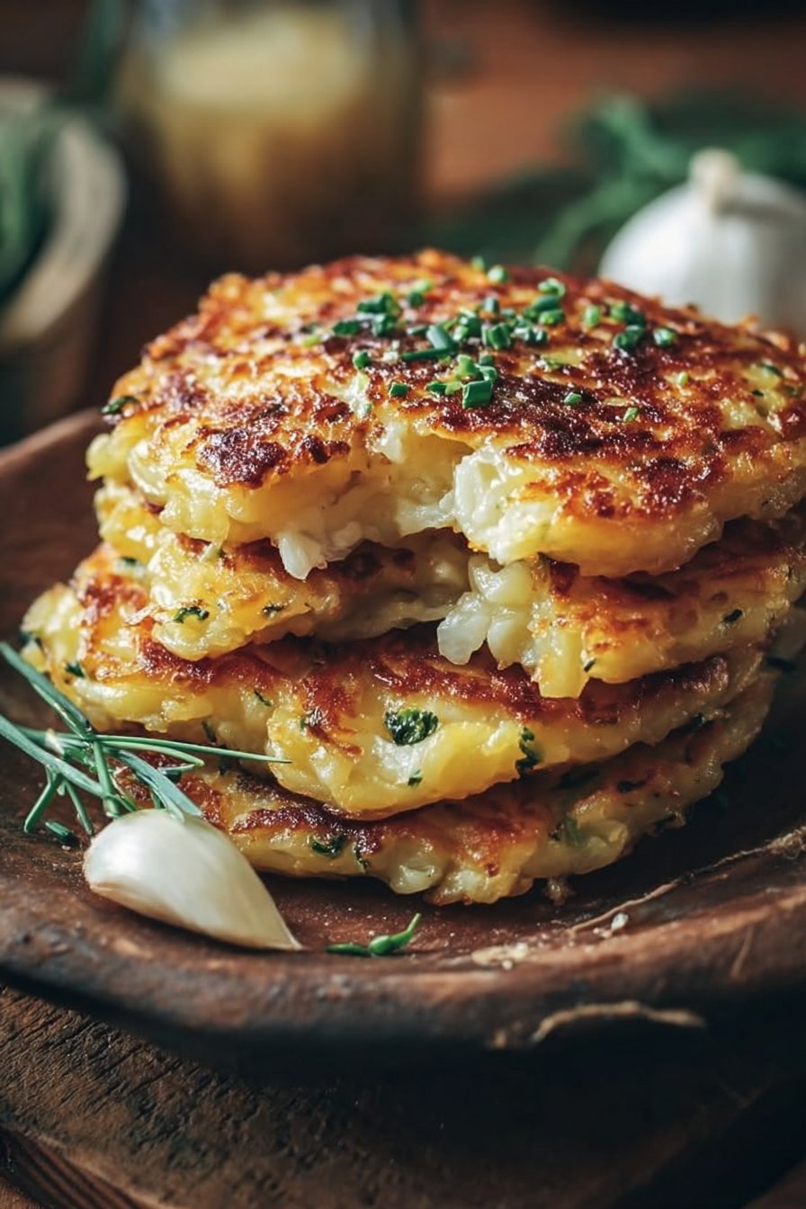 Potato and Onion Cheese Pancakes