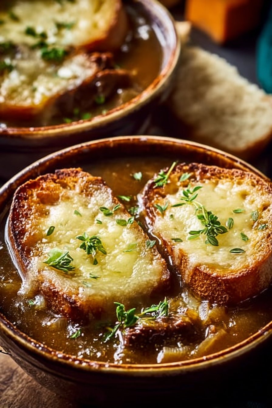 French Onion Short Rib Soup with Gruyère Toast