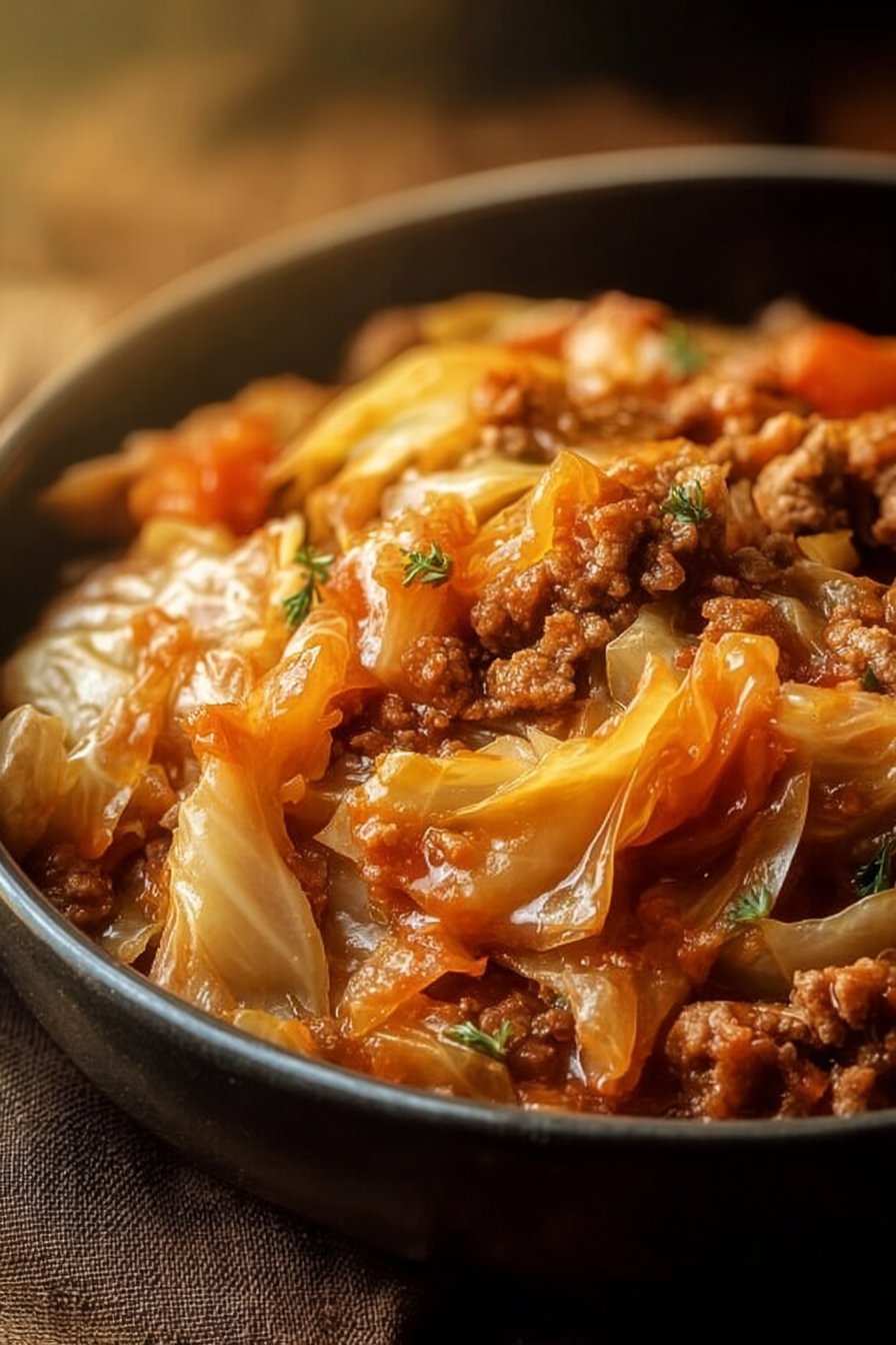 Slow Cooker Unstuffed Cabbage Rolls