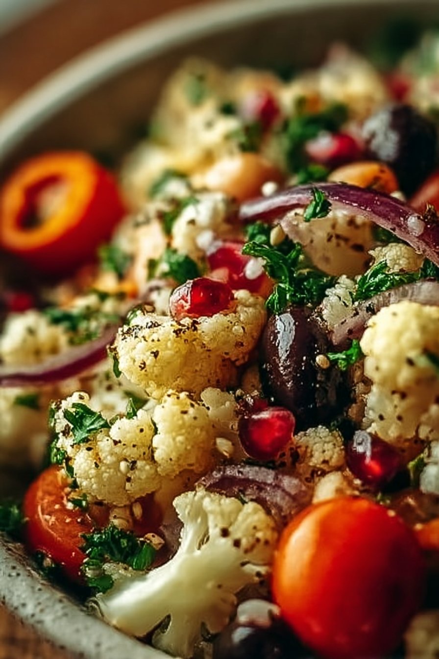 Mediterranean Marinated Cauliflower Salad
